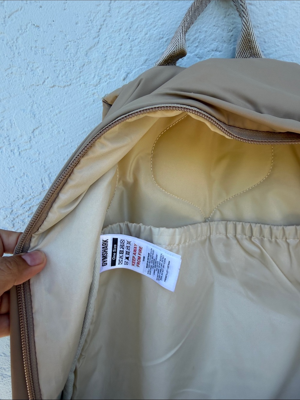 Gymshark Tan Everyday Backpack with Multiple Pockets - Picture 9 of 10